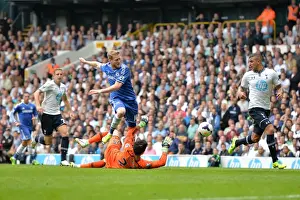 Schurrle's Threat: A Tight Angle on Chelsea's Shot Against Tottenham at White Hart Lane, Premier League 2013