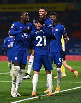 Images Dated 7th November 2020: Thiago Silva's Triple: Chelsea's Victory Over Sheffield United in Empty Stamford Bridge