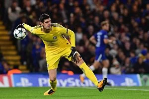 Home Collection: Thibaut Courtois in Action: Chelsea vs. Qarabag in UEFA Champions League, Stamford Bridge