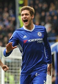 Images Dated 4th February 2017: Thrilling Rivalry: Marcos Alonso Scores the Opener for Chelsea against Arsenal in Premier League