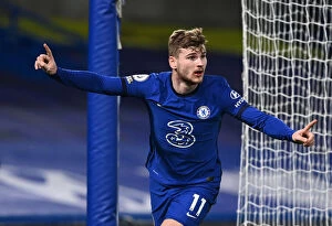 Images Dated 15th February 2021: Timo Werner Scores: Chelsea vs Newcastle United, Premier League - London, England (February 15)