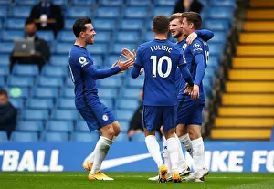 17.10.20 - Chelsea V Southampton (Home) Prints: Timo Werner Scores Second Goal in Empty Stamford Bridge for Chelsea vs Southampton