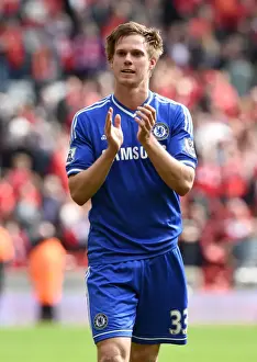 Liverpool V Chelsea 27th April 2014 Prints: Tomas Kalas Triumphant Moment: Chelsea's Victory Celebration vs
