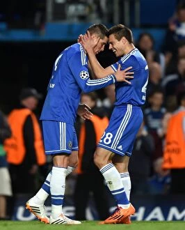 Images Dated 30th April 2014: Torres and Azpilicueta: Chelsea's Unforgettable Goal Celebration in the 2014 Champions League