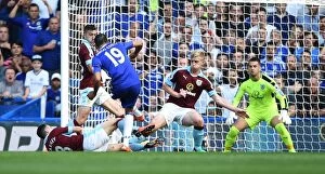 Images Dated 27th August 2016: Triple Defense: Marney, Ward, and Mee Thwart Costa's Advance at Stamford Bridge