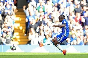 Images Dated 15th October 2016: Victor Moses Scores Chelsea's Third: 3-0 Win Over Leicester City (Premier League, Stamford Bridge)