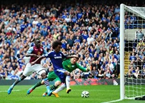 Images Dated 27th September 2014: Willian Scores Chelsea's Third Goal: Aston Villa vs. Chelsea (September 27, 2014)