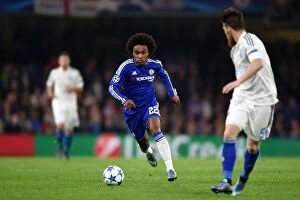Football Dinamo Kyiv Full Length Chelsea31102015 Collection: Willian's Battle: Chelsea's Victory in UEFA Champions League Group G vs
