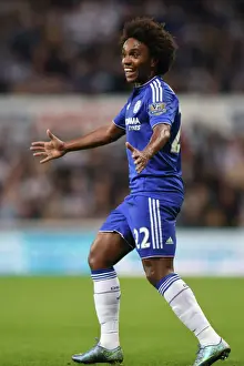 Willian's Double: Chelsea Star Celebrates Second Goal Against Newcastle United (September 2015)