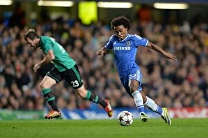 Images Dated 6th November 2013: Willian's Thrilling Performance: Chelsea vs. Schalke 04 - UEFA Champions League Group E