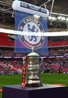 Woman's FA Cup Final 2018 Collection: Women's FA Cup Final 2018: Chelsea and Arsenal Face Off for the Trophy at Wembley Stadium