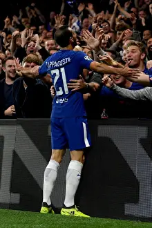Images Dated 2017: Zappacosta Scores Second: Chelsea Fans Go Wild in Stamford Bridge